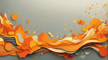 Fototapeta na wymiar A Detailed Illustration Of An Abstract Orange And Yellow Geometric Background. Dynamic Shapes Composition. Excellent Background Design For A Poster.