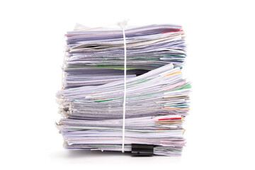 Stack of Documents isolated on white background.