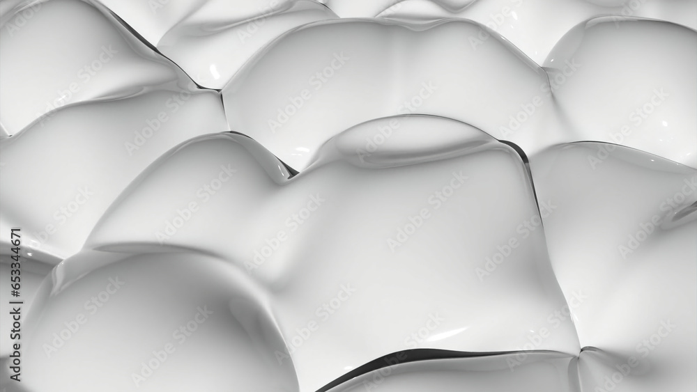 Poster moving 3d liquid with bubbling surface. design. wavy surface of moving liquid bubbles. dense liquid 