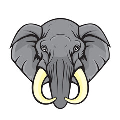 elephant head mascot vector art illustration design
