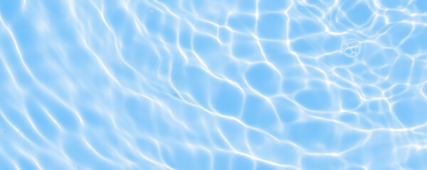 Abstract transparent water shadow surface texture natural ripple on blue background - obrazy, fototapety, plakaty