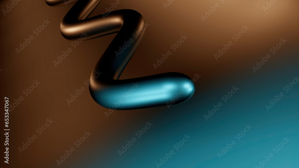 Poster abstract colorful gradient background with crawling thin snake. design. curving stripe looking like 
