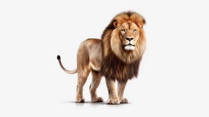 Lion realistic isolated 8k white background.Generative AI