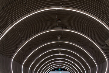 Obraz premium Scenic view of subway connecting The Circle with the Zürich Kloten Airport on a autumn day. Photo taken September 27th, 2023, Kloten, Canton Zurich, Switzerland.