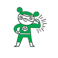 Cute Superhero Girl Cartoon Character Illustration. beautiful cartoon character on white isolated background. 