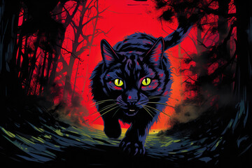 Creepy Cat: Nightmarish Forest Encounter