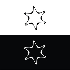 Black and white circle vector logo template design