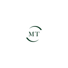 MT letter logo design in six style. MT polygon, circle, triangle, hexagon, flat and simple style with black and white color variation letter logo set in one artboard. MT