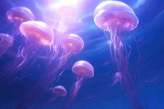 Heavenly Jellyfish Ballet in Lavender Hues