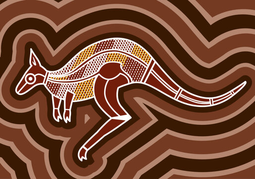 Kangaroo in australian aboriginal art