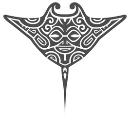 Polynesian manta ray tattoo design element