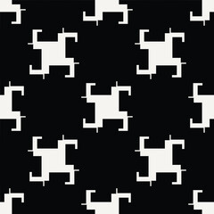 Obraz premium Seamless Black and White Pattern from Rectangle Intersections