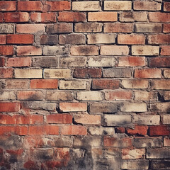 Old vintage red brick wall. Design background