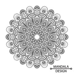 Circle Mandala Design Template Coloring Book Page for kids