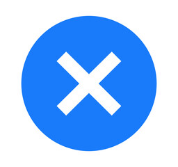 Fototapeta premium シンプルな青色のバツアイコン