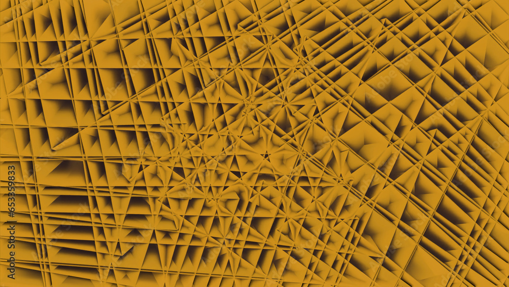 Poster kaleidoscopic pattern with spider web. design. crossed many narrow lines creating fractal pattern.