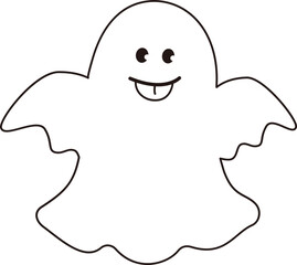 Cute halloween ghost outline