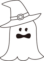 Cute halloween ghost outline