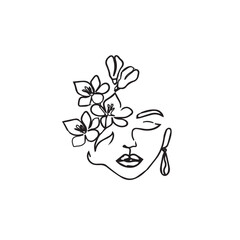 Beautiful girl outline image. beautiful girl design in vector illustration. 