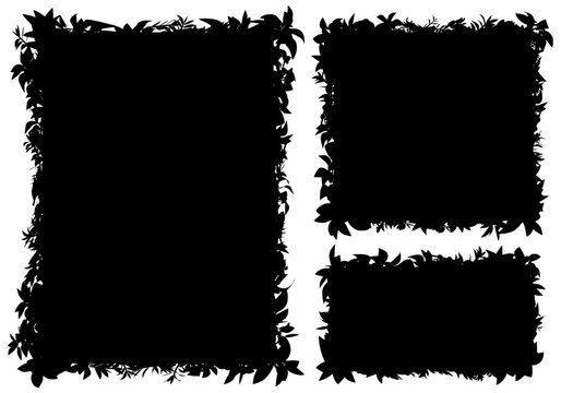Set of vegetal vector frames