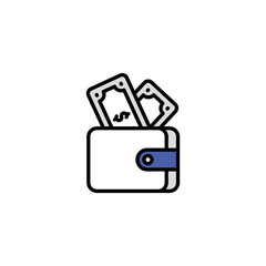 Wallet icon design with white background stock illustration