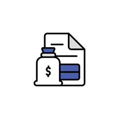 Invoice icon design with white background stock illustration