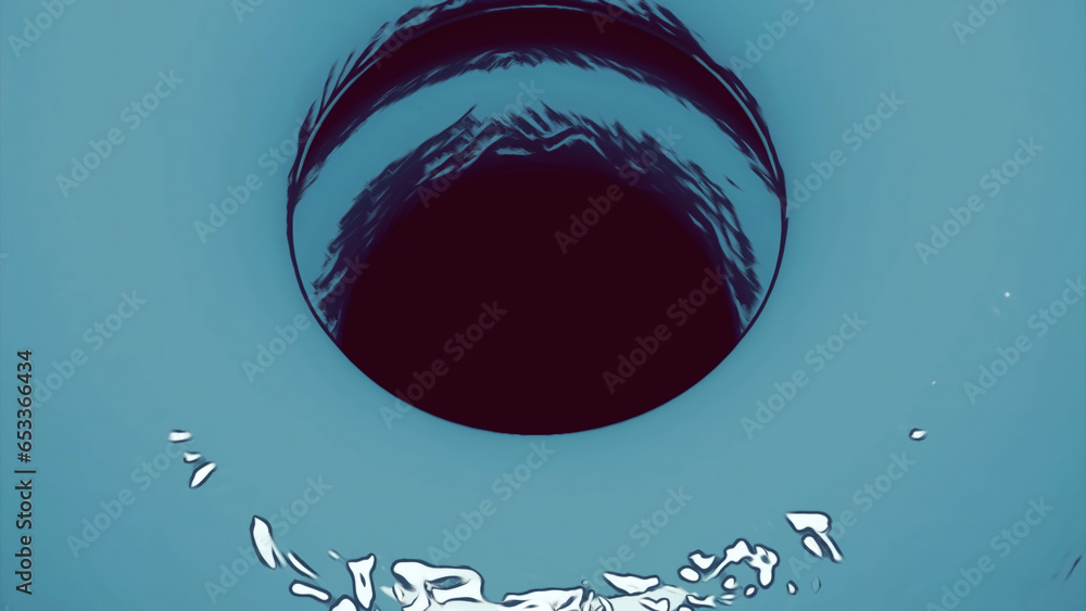 Poster abstract sticky funnel in endless motion. design. liquid substance with moving circles.