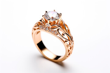 Luxury diamond ring isolated on white background