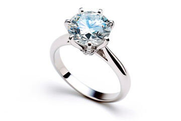 Luxury diamond ring isolated on white background