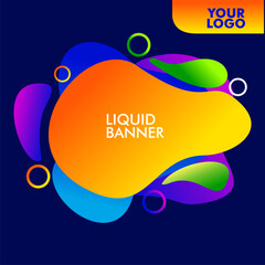 Fototapeta premium abstract vector design background Futuristic trendy dynamic elements fluid shapes with gradient colors, copy space area