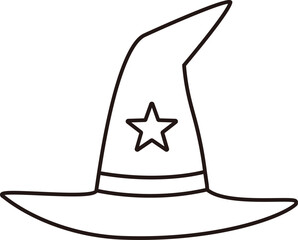 Halloween witch hat outline