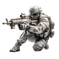 a soldier on fire