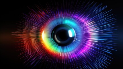 Rainbow eye as AI concept - obrazy, fototapety, plakaty