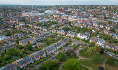 Aerial view Wimbledon in south west London