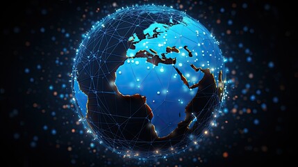 Fototapeta premium World data exchange with planet earth and network