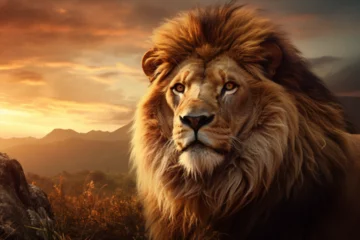 Zelfklevend Fotobehang portrait of a lion © Natural beauty 