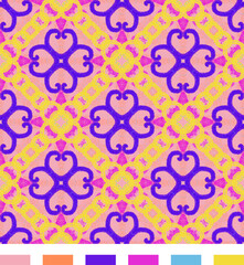 Chain Link Design, Geometric Chalk Texture, Vector Seamless Repeating Pattern Tile 