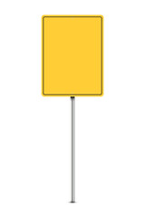 realistic vector mockup of yellow road sign. 