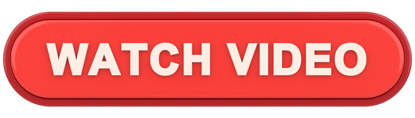 Watch video button. 3D illustration.