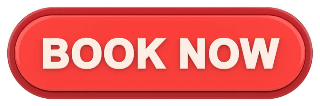 Book now button. 3D illustration.