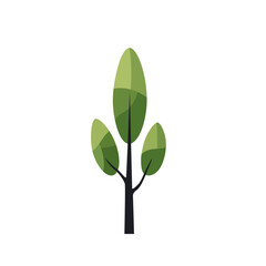 Green summer forest tree flat vector icon.