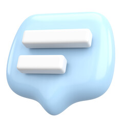 Comment button. Chat button. 3D illustration.