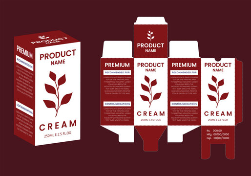 Supplements And Cosmetic Box Design, Package Design Template, Box Outline, Box Packaging Design, Label Design, Healthcare Label, Packaging Creative Idea Vector,with 3d Mock Up.