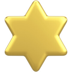 3D Star. Star Shape. 3D illustration.