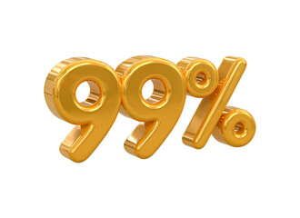 3d sales discount Number 99 percentage price tag for discount sale promotion concept by 3d render
