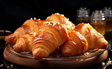 Croissant bread baked according to a recipe AI, Generative