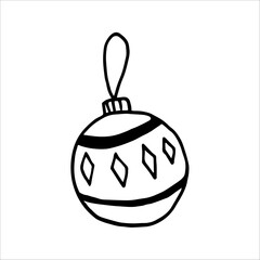 Hand-drawn vector Christmas ornament. Doodle vector illustration for festive holiday designs, including greeting cards, posters, stickers, and seasonal decorations.
