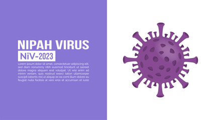 Nipah virus concept. illness outbreak. pandemic. Microscope virus close up Design for poster banner social media post
