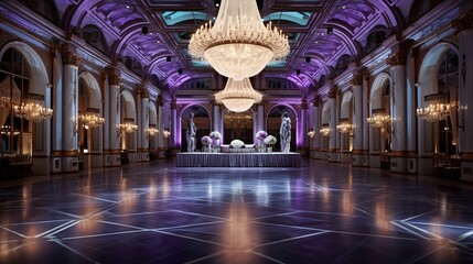 Banquet hall interior design - obrazy, fototapety, plakaty
