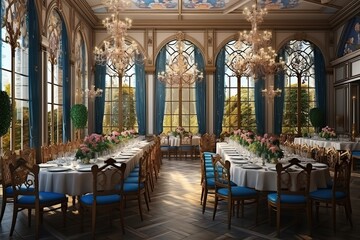 Fototapeta na wymiar Banquet hall interior design